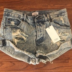 Tobi Ripped Denim Shorts